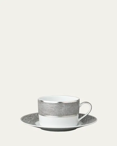 Bernardaud Sauvage Saucer In White/silver