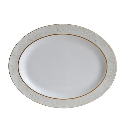 Bernardaud Sauvage White Oval Platter, 13 In Gray