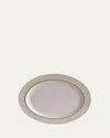 Bernardaud Sauvage White Oval Platter, 15" In White Gold