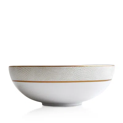 Bernardaud Sauvage White Salad Bowl In Gold/white
