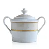 Bernardaud Sauvage White Sugar Bowl In Gold/white