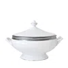 Bernardaud Torsade Soup Tureen In White/platinum