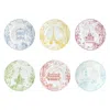 Bernardaud Tout Paris Mixed Colours Salad Plate Set Of 6 In Multi