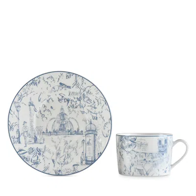 Bernardaud Tout Paris Tea Cup In Blue