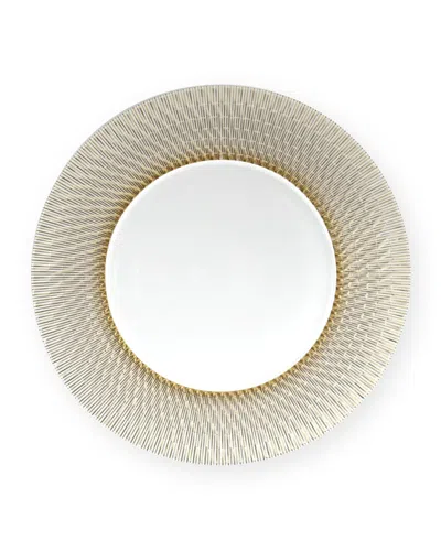 Bernardaud Twist Again Dinner Plate, 10.2" In White/gold/platin