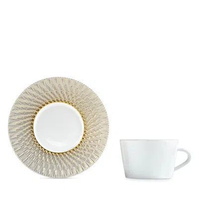 Bernardaud Twist Again Tea Saucer In White/gold