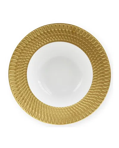 Bernardaud Twist Gold Rim Soup Plate In White