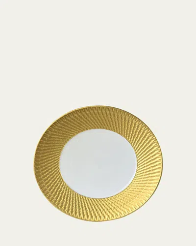 Bernardaud Twist Gold Service Plate, 11.5" In Gold/white