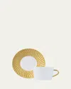 Bernardaud Twist Gold Tea Cup In Gold/white