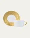 Bernardaud Twist Gold Tea Saucer Only In Gold/white