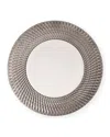Bernardaud Twist Platinum Dinner Plate, 10.6" In White