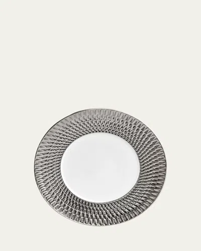 Bernardaud Twist Platinum Salad Plate, 8.5" In Platinum/white