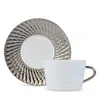 Bernardaud Twist Platinum Tea Saucer - Exclusive In White/platinum