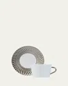 Bernardaud Twist Platinum Tea Saucer Only In Platinum/white