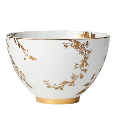 Bernardaud Vegetal Or Deep Salad Bowl In White/gold