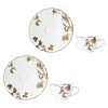 Bernardaud Vegetal Or Espresso Cup & Saucer, Set Of 2 In White/gold