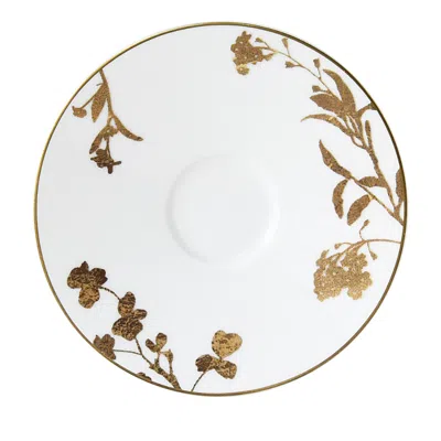 Bernardaud Vegetal Or Espresso Saucer In White
