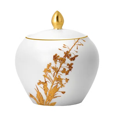 Bernardaud Vegetal Sugar Bowl In White/gold