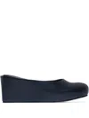 Bernardo 1946 76mm Vivi Wedge Platform Mules In Blue