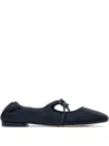 Bernardo 1946 Elasticated Tie-fastening Ballet Flats In Black