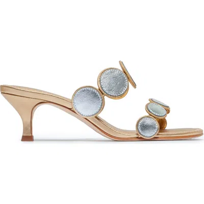 Bernardo 1946 Footwear Prya Kitten Heel Sandal In Gold