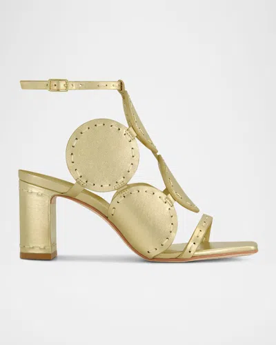 Bernardo 1946 New Moon Circle Metallic Leather Sandals In Light Gold Metallic Vachetta Leather