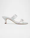 Bernardo 1946 Patra Metallic Dual-band Slide Sandals In Light Silver Metallic Glove Leather