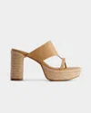Bernardo 1946 Tera Leather Espadrille Slide Sandals In Dune Glove Leather