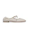 Bernardo 1946 Tie-fastening Elasticated Ballet Flats In White