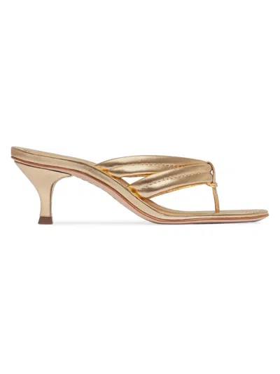 Bernardo 1946 Women's Miami 55mm Kitten Heel Sandals In Gold