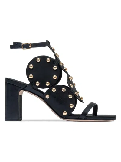Bernardo 1946 Women's New Moon 75mm Studded Heeled Sandals In Black