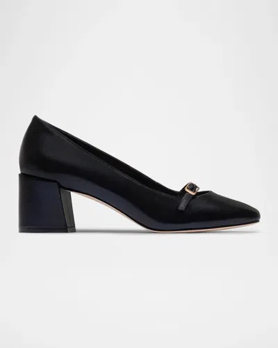 Bernardo 50mm Amelie Leather Mary Jane Pumps In Black