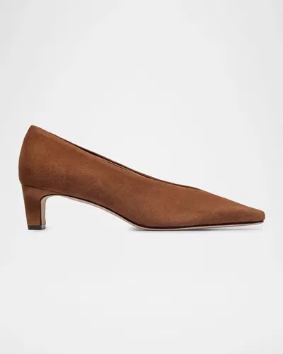 Bernardo 50mm Chiara Suede Pumps In Almond
