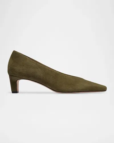 Bernardo 50mm Chiara Suede Pumps In Green