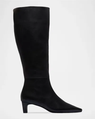 Bernardo 50mm Eliza Leather Knee-high Boots In Black
