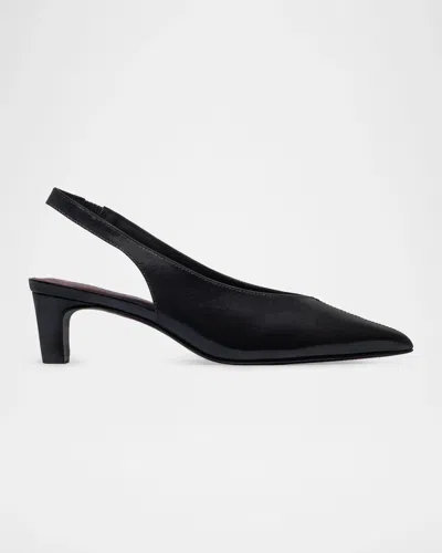 Bernardo 50mm Maude Leather Slingback Pumps In Black