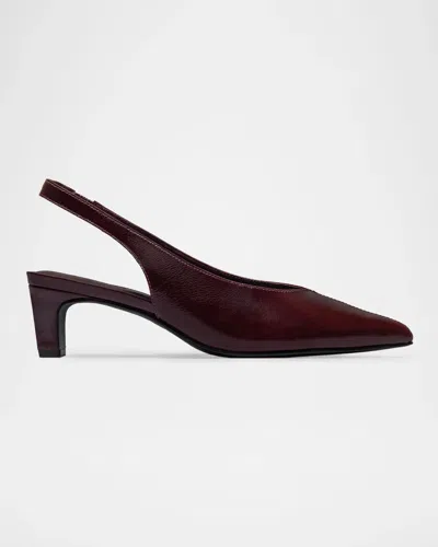 Bernardo 50mm Maude Leather Slingback Pumps In Burgundy