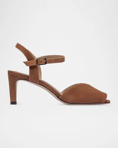 Bernardo 65mm Hartley Suede Ankle-strap Sandals In Brown
