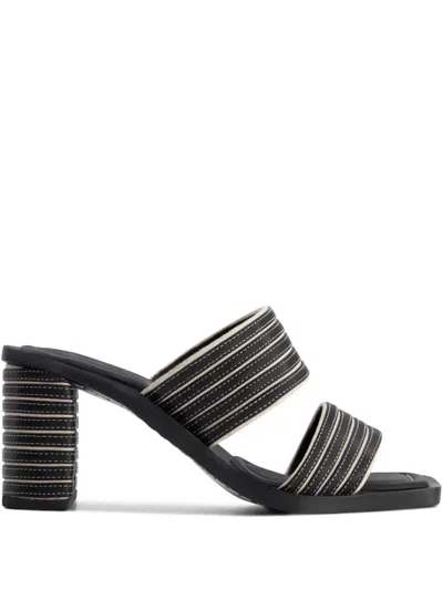 Bernardo 70mm Bari Striped Double Strap Sandals