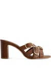 Bernardo 80mm Bea Double-buckle Slide Sandals In Brown