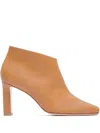 Bernardo 80mm Garda Square-toe Leather Boots In Brown
