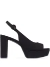 Bernardo Vega Peep-toe Platform Slingback Heels In Black