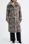 Bernardo Abstract Leopard Faux Fur Coat In Multi