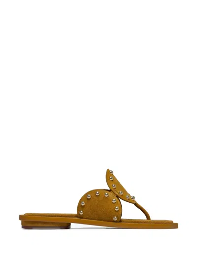 Bernardo Agartha Studded Thong Sandals In Brown