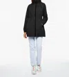 Bernardo Anorak Rain Coat With Defined Waist In Black In Black