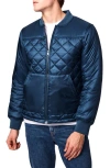 Bernardo Apex Quilted Recycled Nylon Bomber Jacket In Teal Wing
