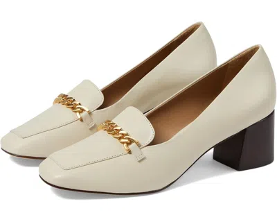 Bernardo Avery Pumps Women'sm Eggshell Leather Square Toe Block Heel Zogg3341 In Neutral