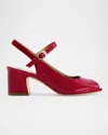 Bernardo Bailen Patent Mary Jane Slingback Pumps In Red