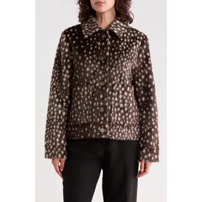 Bernardo Bambi Faux Fur Jacket In Brown