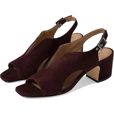 Bernardo Bedford Sandals Women's Aubergine Block Heel Slingback Htat1144 In Red